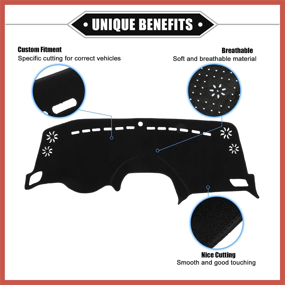 ACROPIX Car Dashboard Cover Mat Compatible for Jeep Renegade 2015-2022, Protective Polyester Black Center Console Interior Trim Dash Board Mat Car Parts