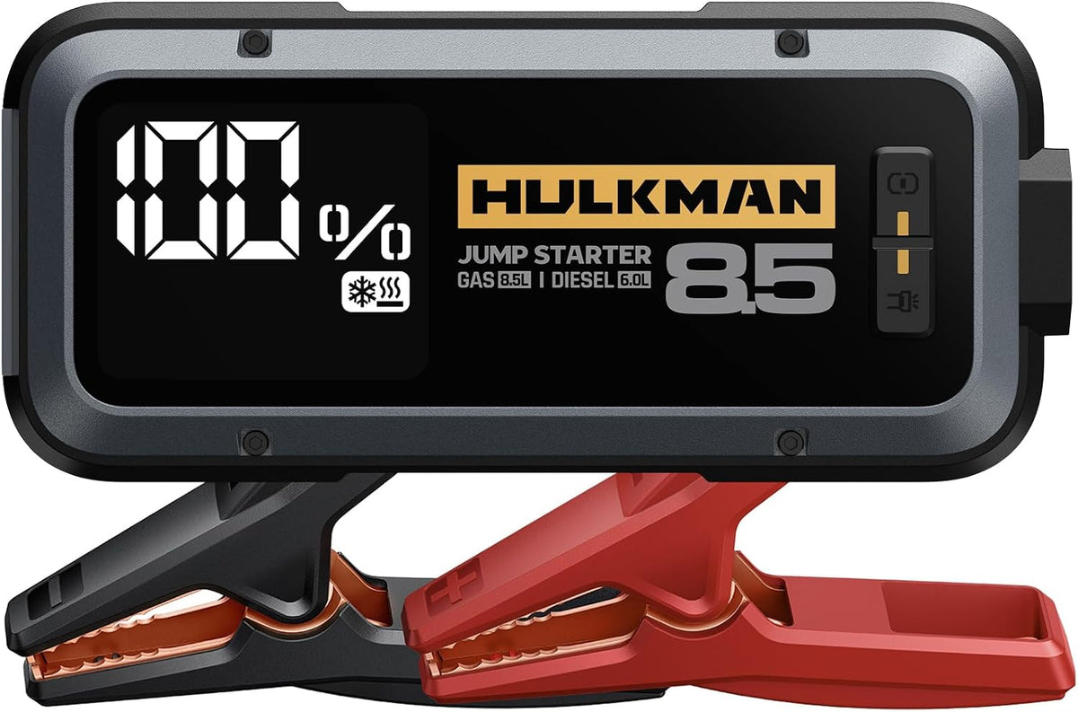 Hulkman Alpha85S,Space Gray, 2000A 74Wh Smart Jump Starter with -40℉ Start Tech, 12V Portable Car Battery Booster, 3.3" LED Display, USB-C Power Pack, Jumper Cables for up to 8.5L Gas/6.0L Diesel