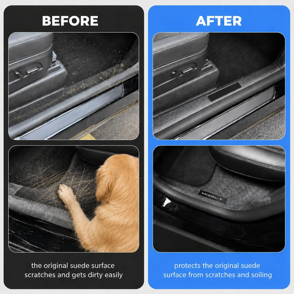 Goldforest 8PCS Door Sill Protector for Tesla Model Y Juniper 2025 2026