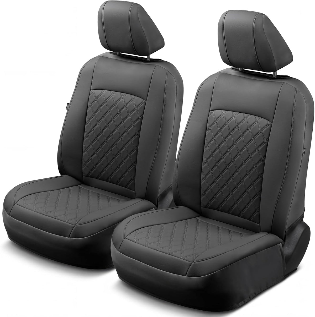 GIANT PANDA Front Seat Covers for Nissan Rogue Altima Sentra Versa Kicks Murano Pathfinder Maxima,Faux Leather Bucket Seat Cover Fit Nissan Seat Protectors (Black Diamond) 2-Pack