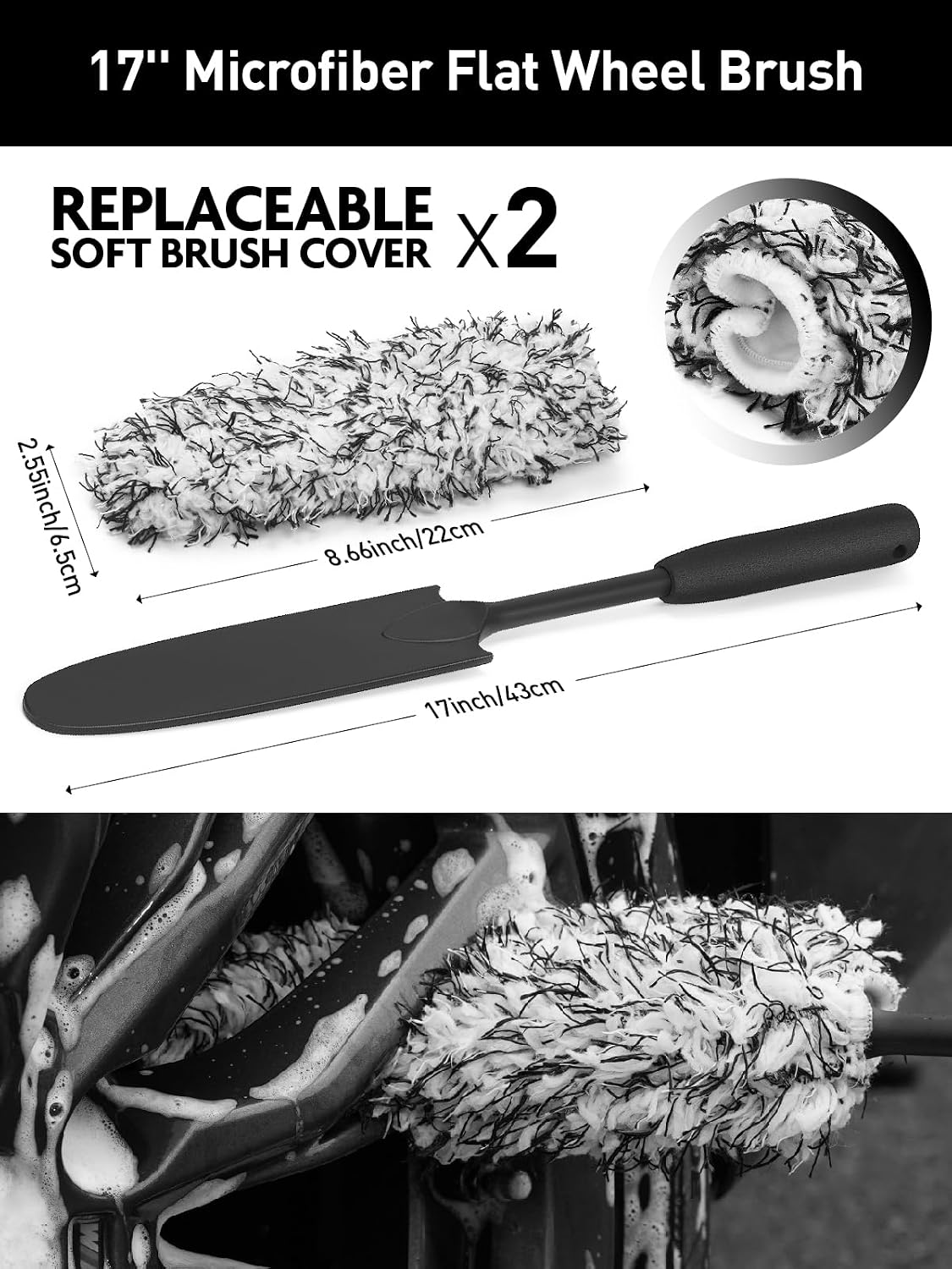 Fantasticlean 7PCS Wheel Brush Kit for Cleaning Tires