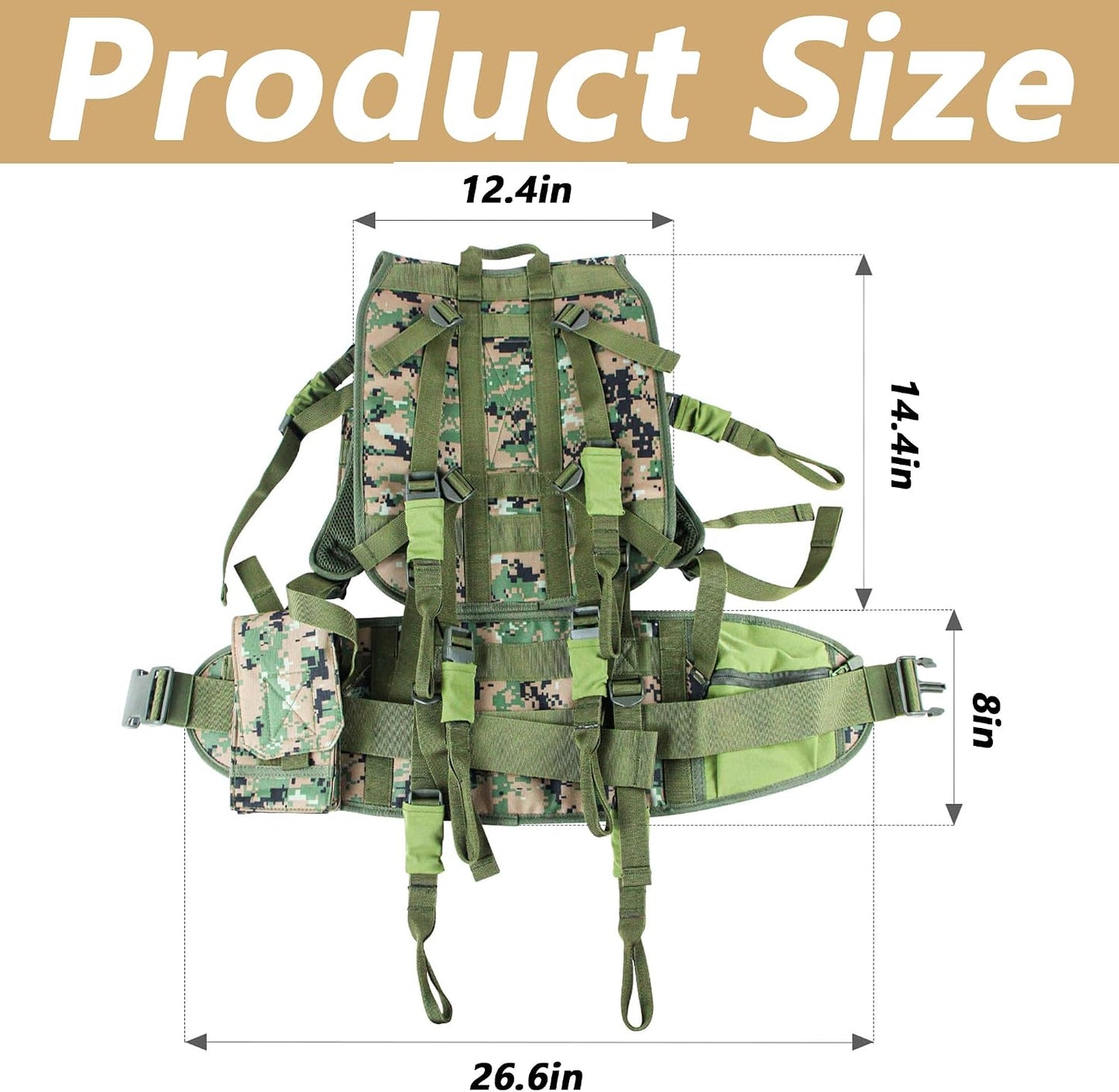 Tree Stand Harness- Ergonomic Camouflage Hunter Safety Harness- Tree Stand Backpack Carry Straps- Universal Tree Stand Transport System for Most Tree Stands (Tree Stand Not Included)