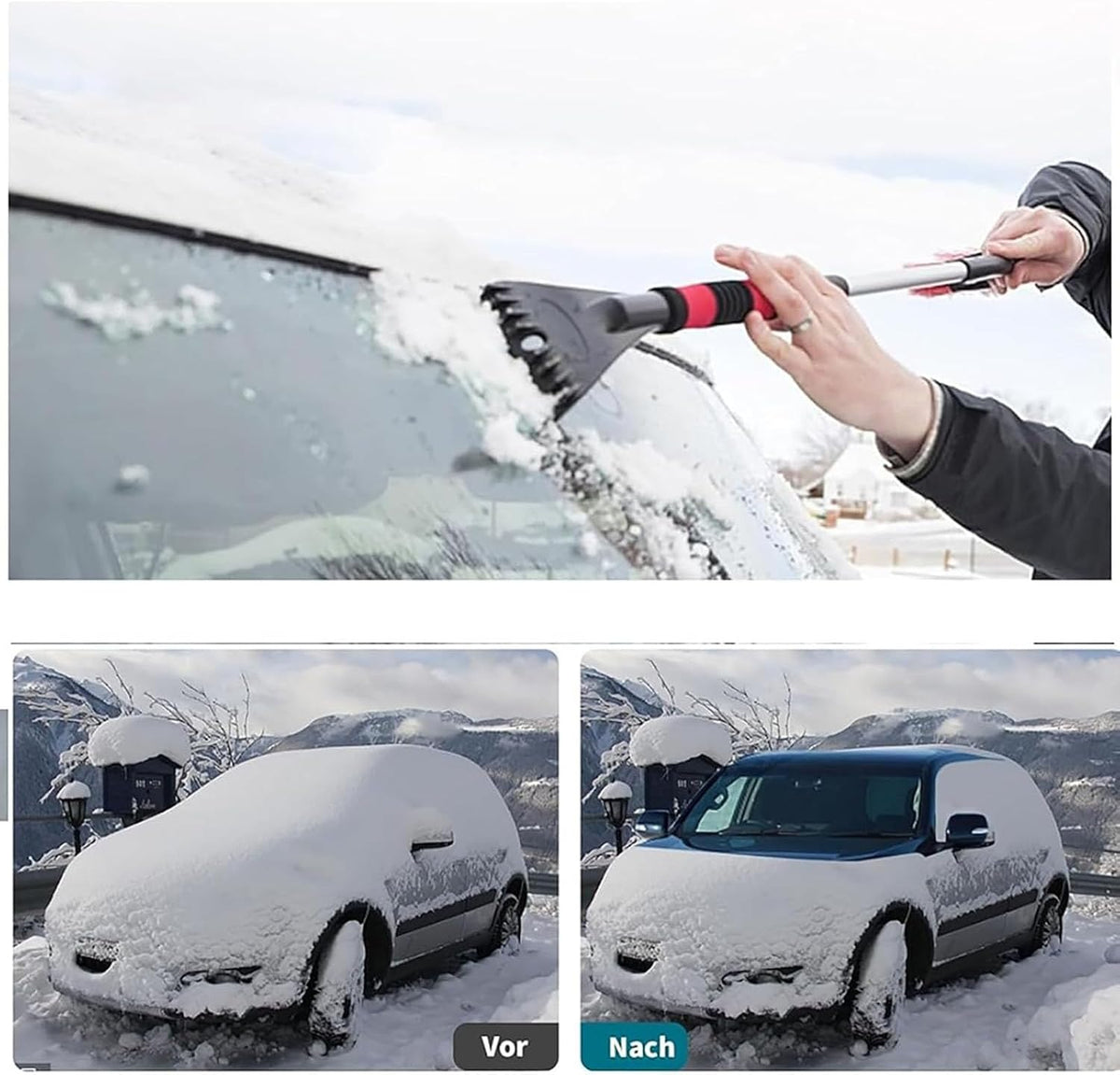 Windshield Snow Cover for Audi Q5 Premium Plus 2016-2026, Mirror Covers Included Heavy Duty Ice Frost Protector Reflective Strips Universal Fit Waterproof Snow Protection Rain and Sun Car