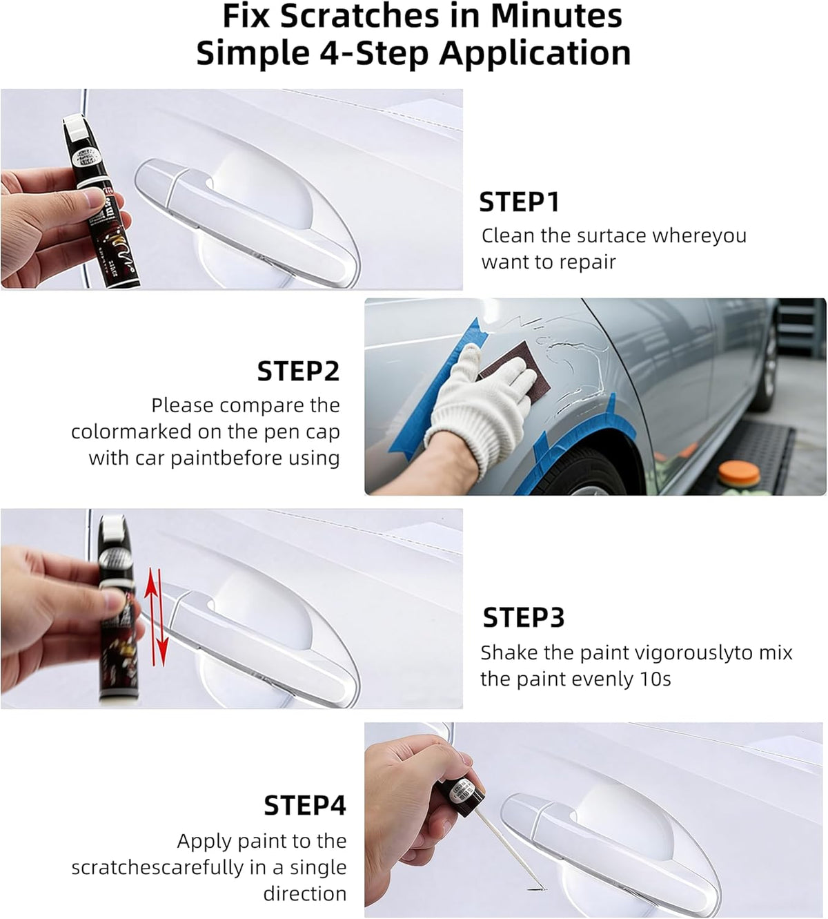 Black Sapphire Metallic(475) Car Paint Touch Up Pen Compatible with BMW, 2-In-1 Color Accurate Touch Up Car Scratch Repair Paint Match BMW Series Automotive Scratch Remover for Nicks & Chips Repair