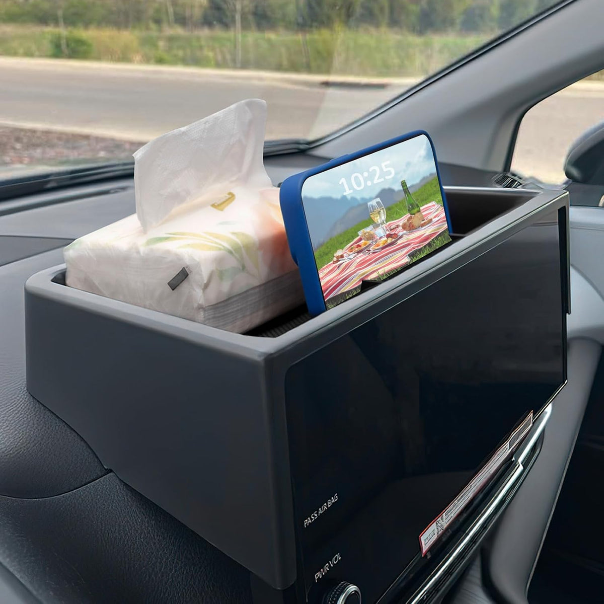 TOPINSTALL Dash Tray Phone Holder for 2025 2026 Toyota Sienna 12.3" Screen