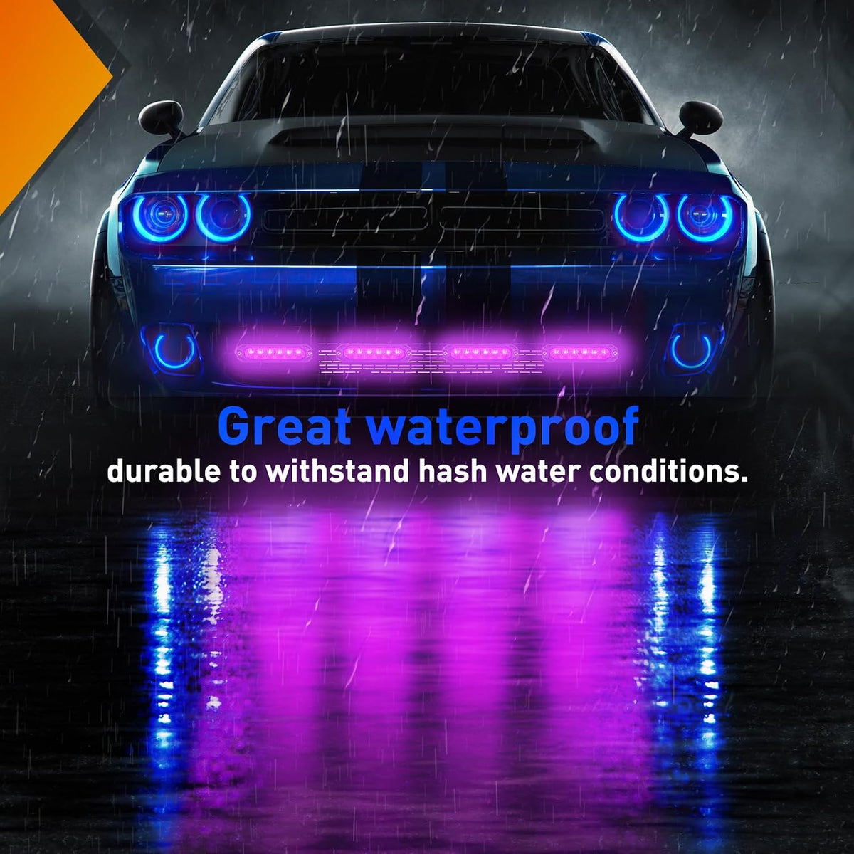 Nilight 6LED Purple Emergency Strobe Lights Sync Feature Surface Mount