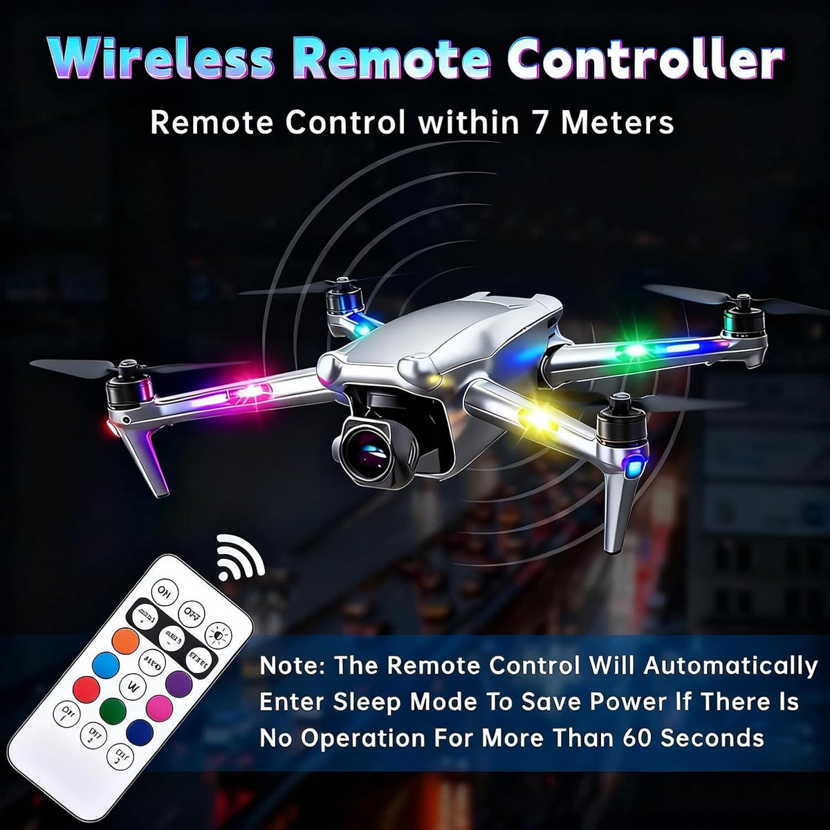 8-Pack Wireless LED Strobe Lights for Car Interior Ambiance with 8 Colors