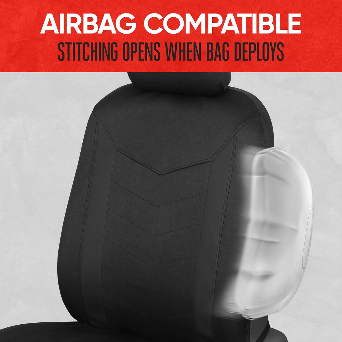 Motor Trend SpillGuard 2 Black Seat Covers for Cars & Seat Covers for Trucks - Neoprene Lining Waterproof Car Seat Covers Front Seats Only - SUV Seat Covers Protector - Forros para Asientos de Carro