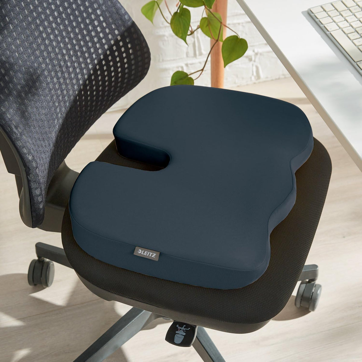 Leitz Ergo Orthopedic Seat Cushion for Office Home Car, Ergonomic, Washable Cover, Tailbone Pain Relief, Back Support, Proper Posture (52840089-NA)