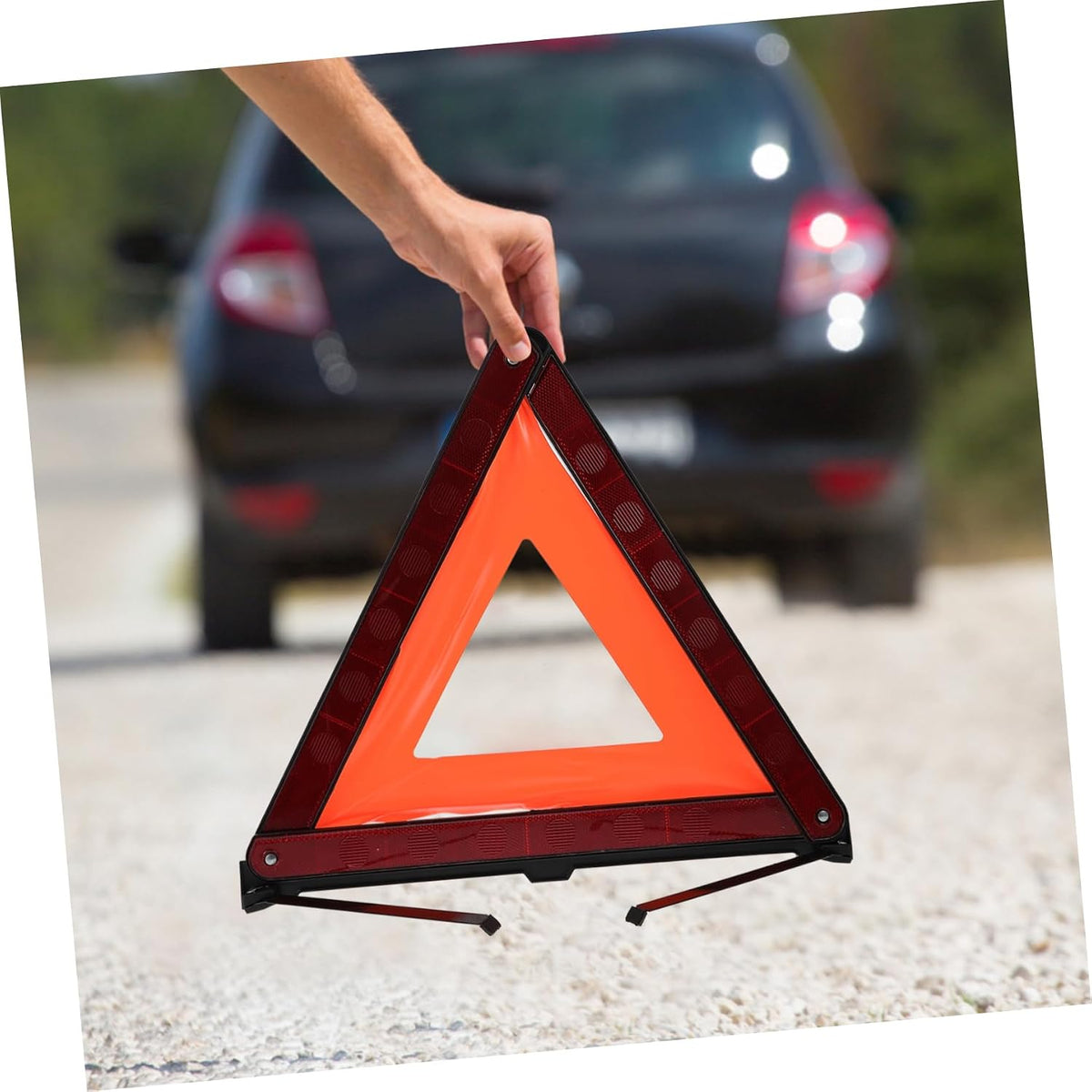 Gatuida 3 Pcs Reflective Roadside Hazard Warning Triangles for Cars