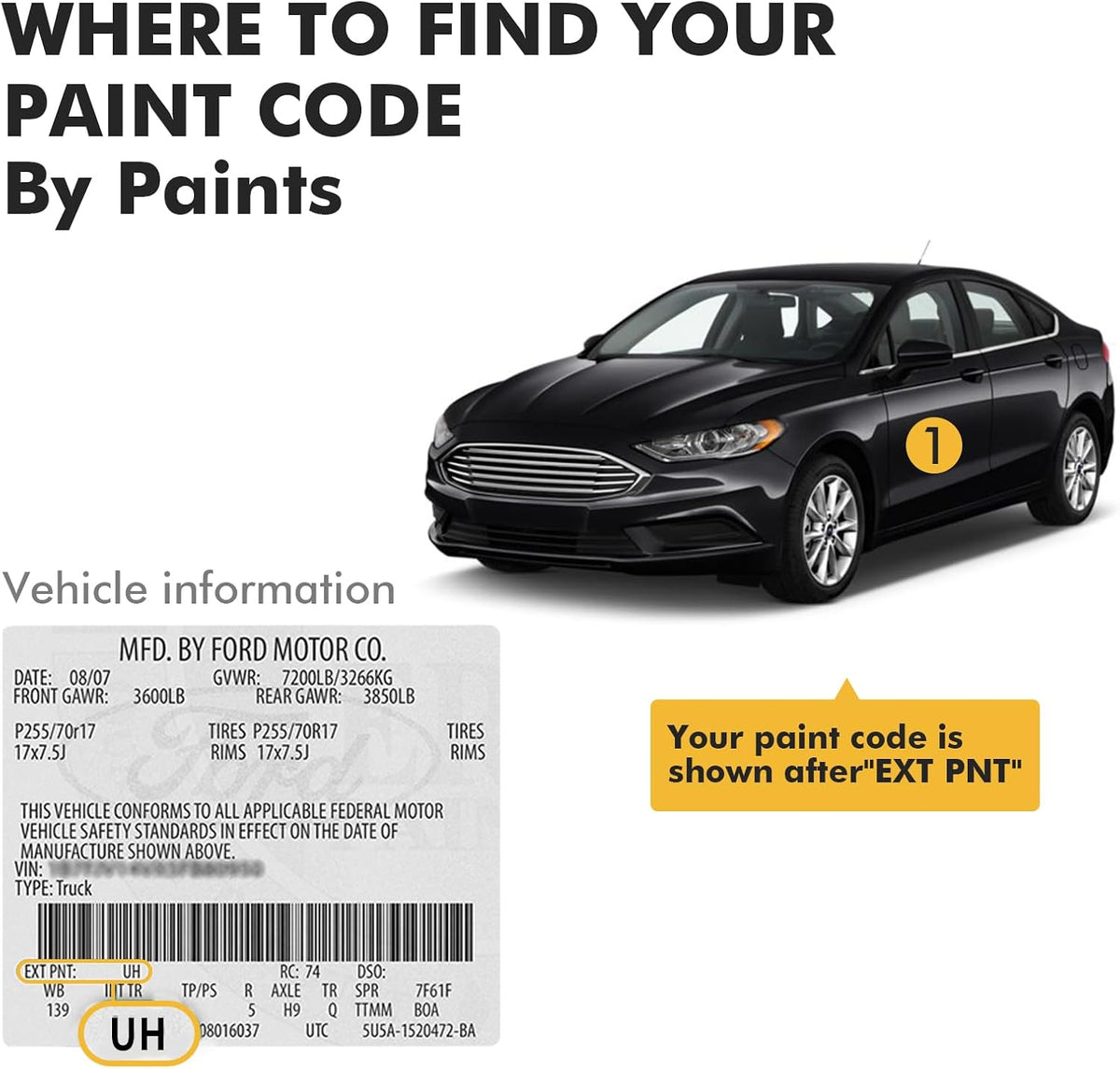 (Carbonized Gray (M7) Car Touch Up Paint For Ford