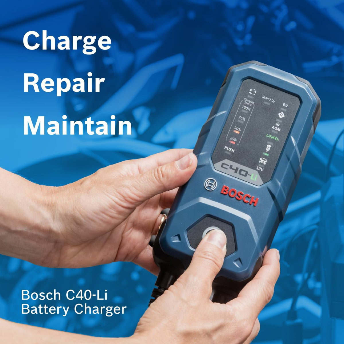 BOSCH C40-Li: 5A 6V/12V Next-Gen Battery Charger for Lead-Acid & Lithium