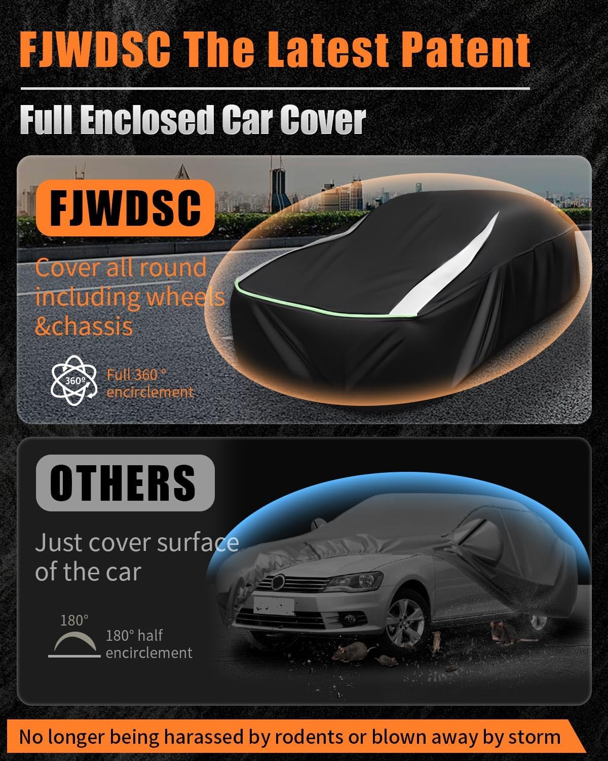 Full Enclosed Car Covers Waterproof All Weather Universal Fit Impala/El Camino/Bel Air/Biscayne,7 Series,Benz S,A8/S8,LS,CT6,Continental,Charger Daytona,Fit Sedan/Coupe Length 200''-212''