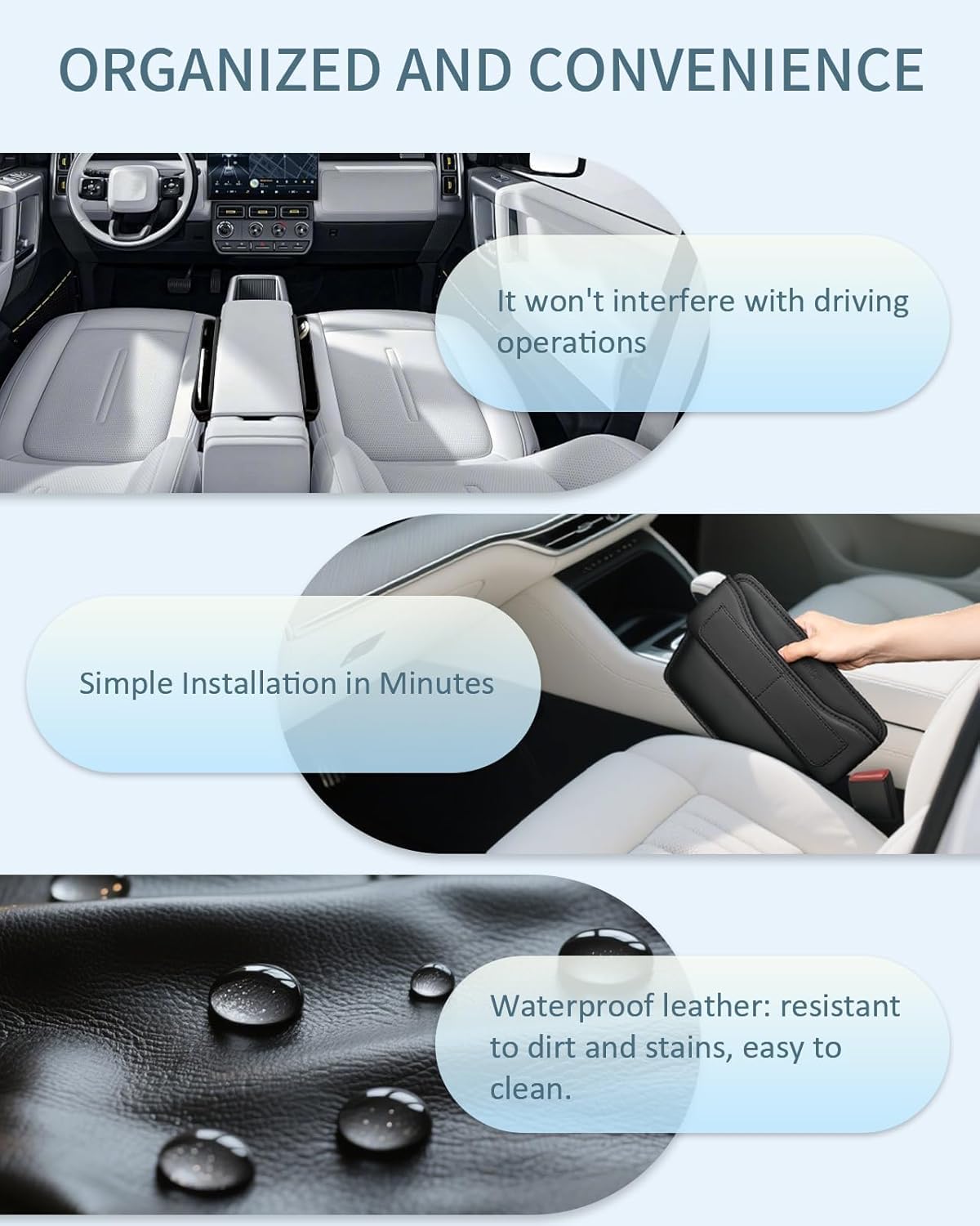 FLORICH Car Seat Gap Filler Organizer, Premium Leather Car Gap Filler for Car, Car Seat Organizer and Storages Between Seat Car Gap Filler Universal Fit for Car SUV Truck