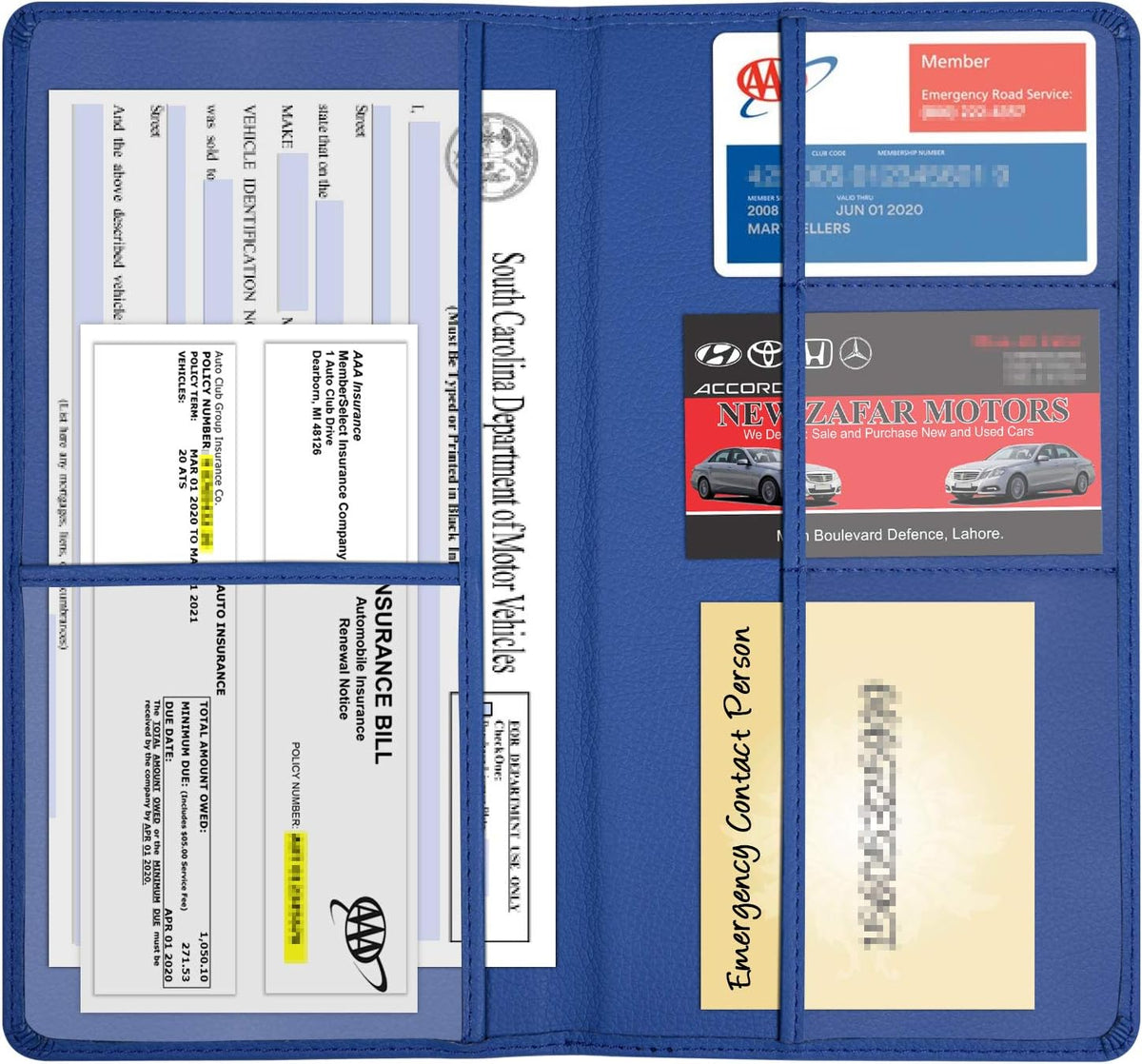 Wisdompro Car Registration and Insurance Holder, Document Card Organizer