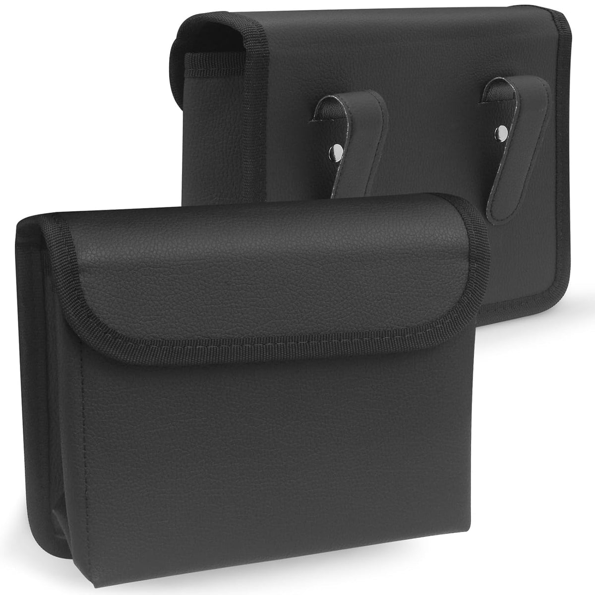Car Door Trash Can, 2 Pack Foldable PU Leather Car Trash Bin with Bag Clip