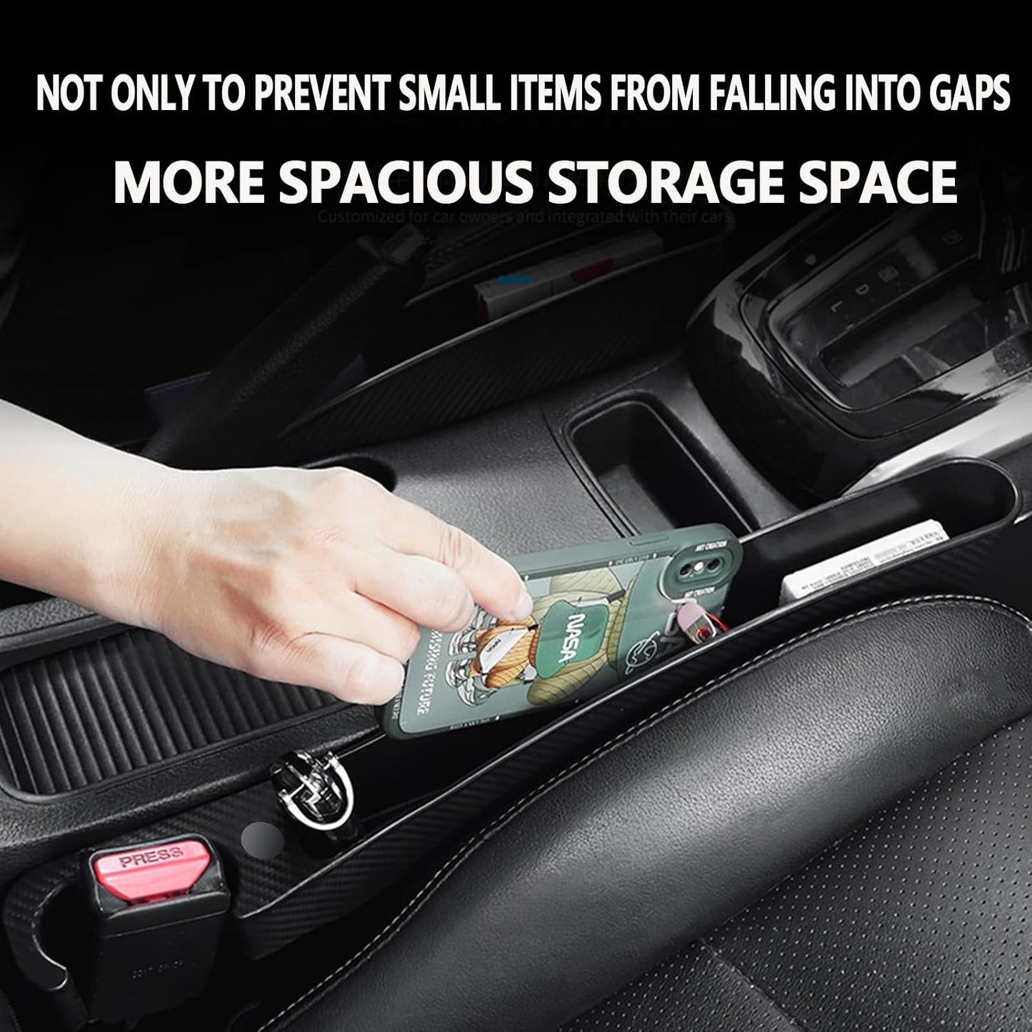 Car Seat Gap Filler Set of 2,Seat Gap Organizer, No Drop Seat Guard,Car Seat Accessories,Drop seat Gap fillers Between Seat and Console Stop Things from Dropping