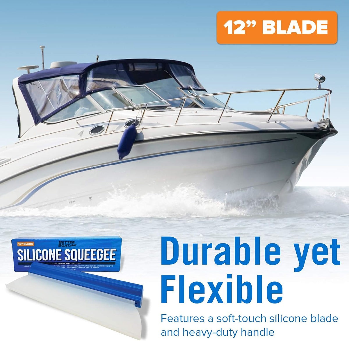 Silicone Car Window Squeegee for Boat Windshields, RVs, and Auto Cleaning