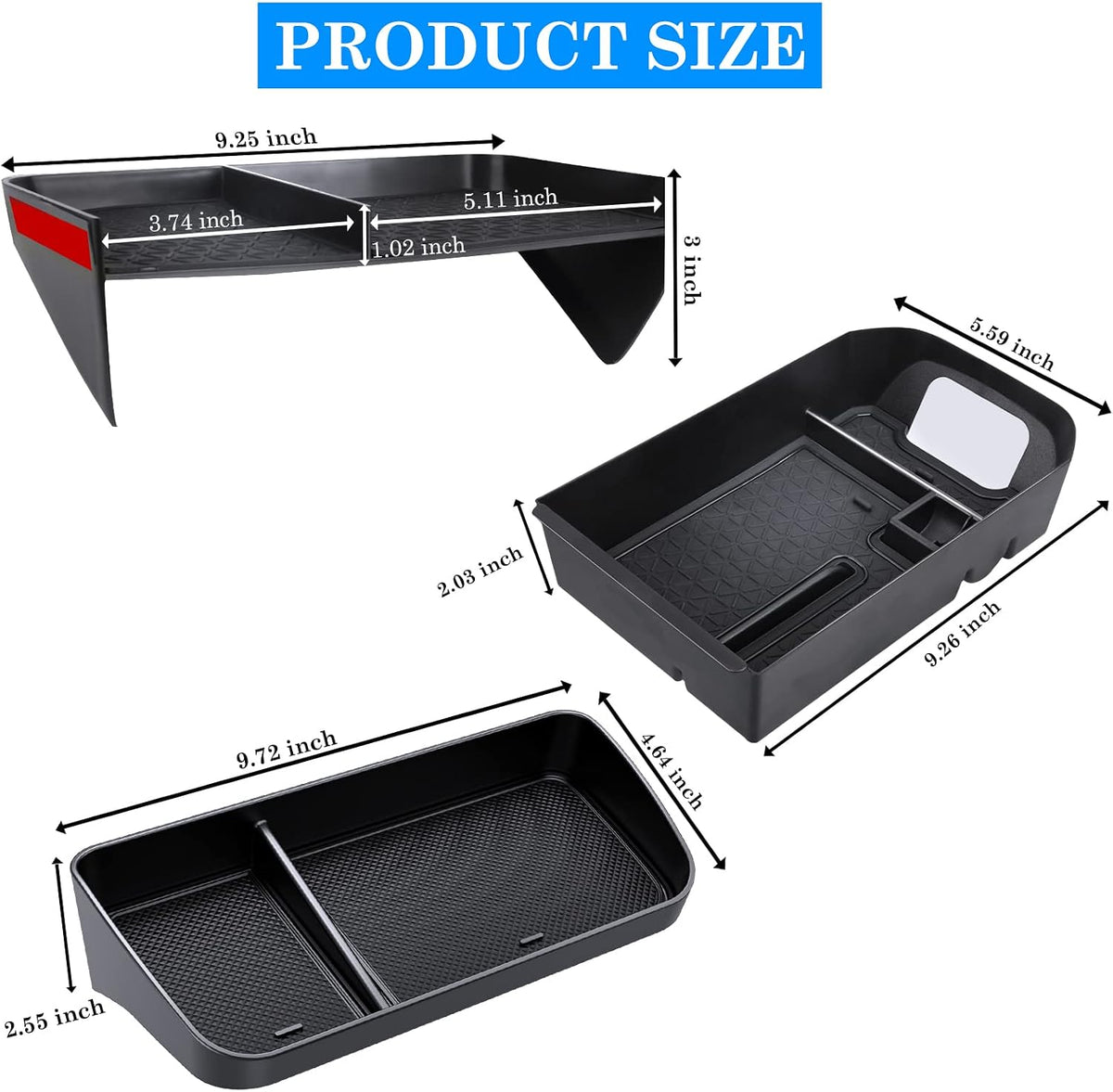 DIAMOOKY 3PCS Center Console Organizer for Toyota RAV4 2019-2025
