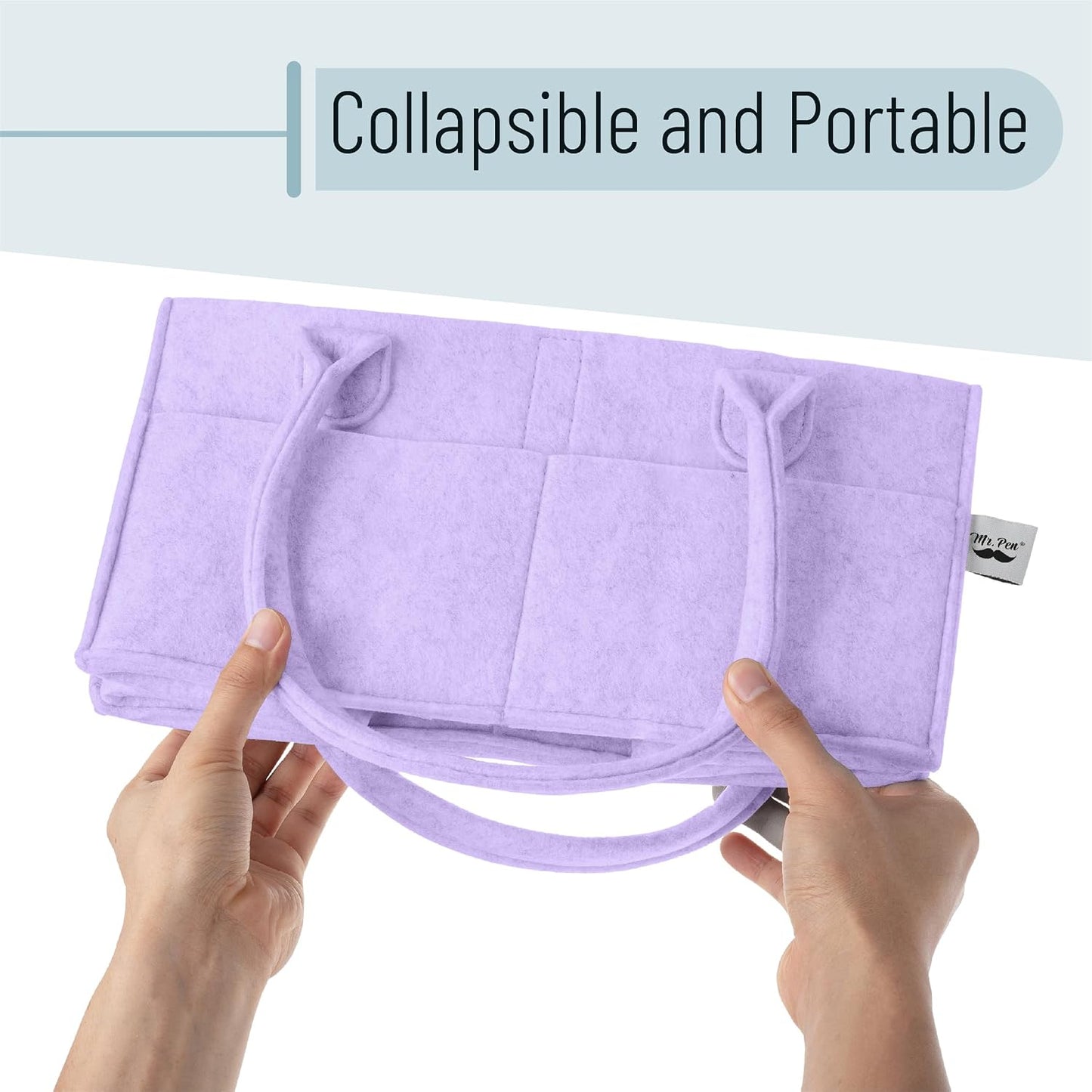 Mr. Pen- Baby Diaper Caddy Organizer, lavender dream | Nursery Storage Bin and Car Organizer for Diapers and Baby Wipes