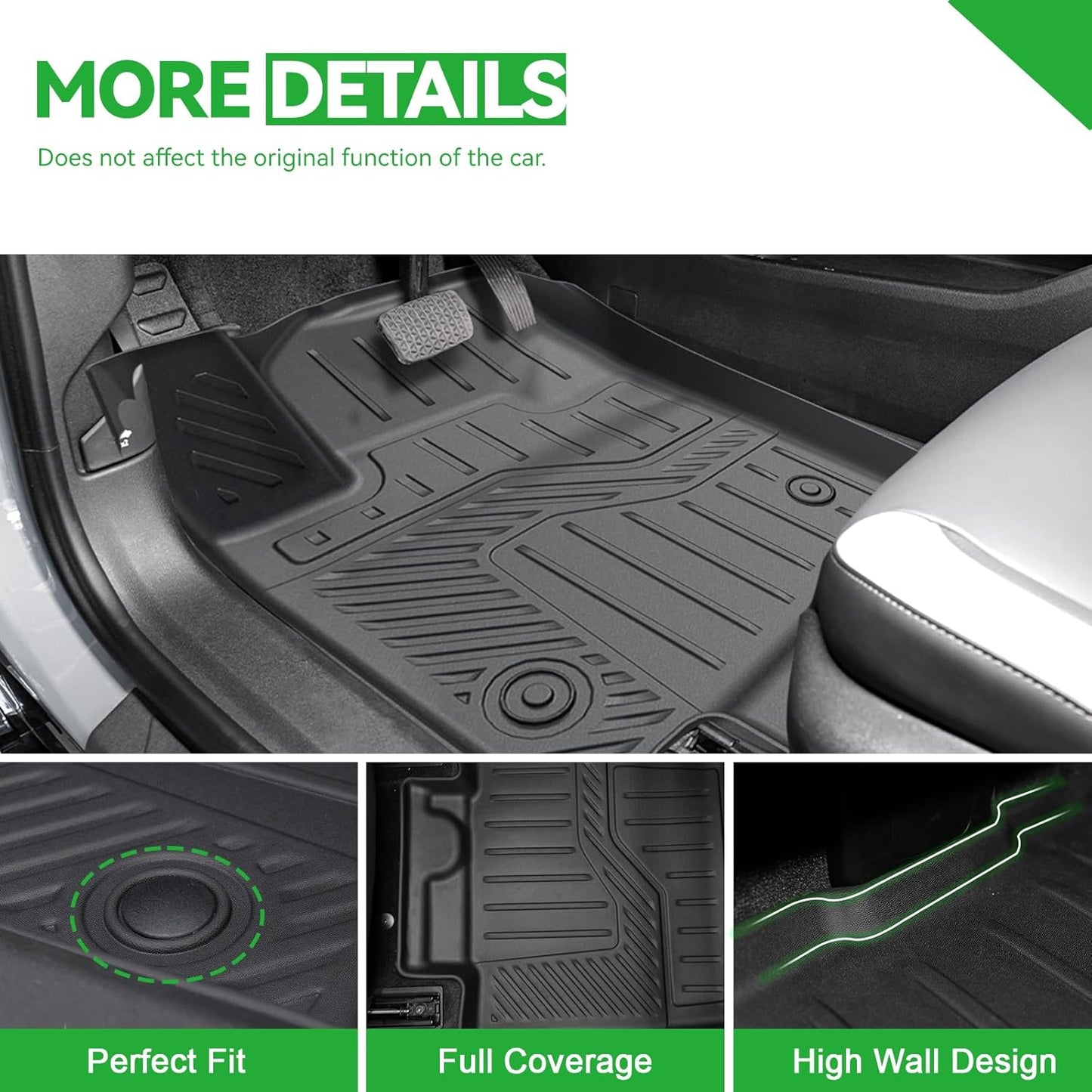Floor Mats for Honda Prologue/Chevy Blazer EV 2024-2026, TPE All Weather Protection Cargo Mat with Backrest Mat Lower Trunk Liner for Honda Prologue Accessories (Inclued Door Sill Guards)