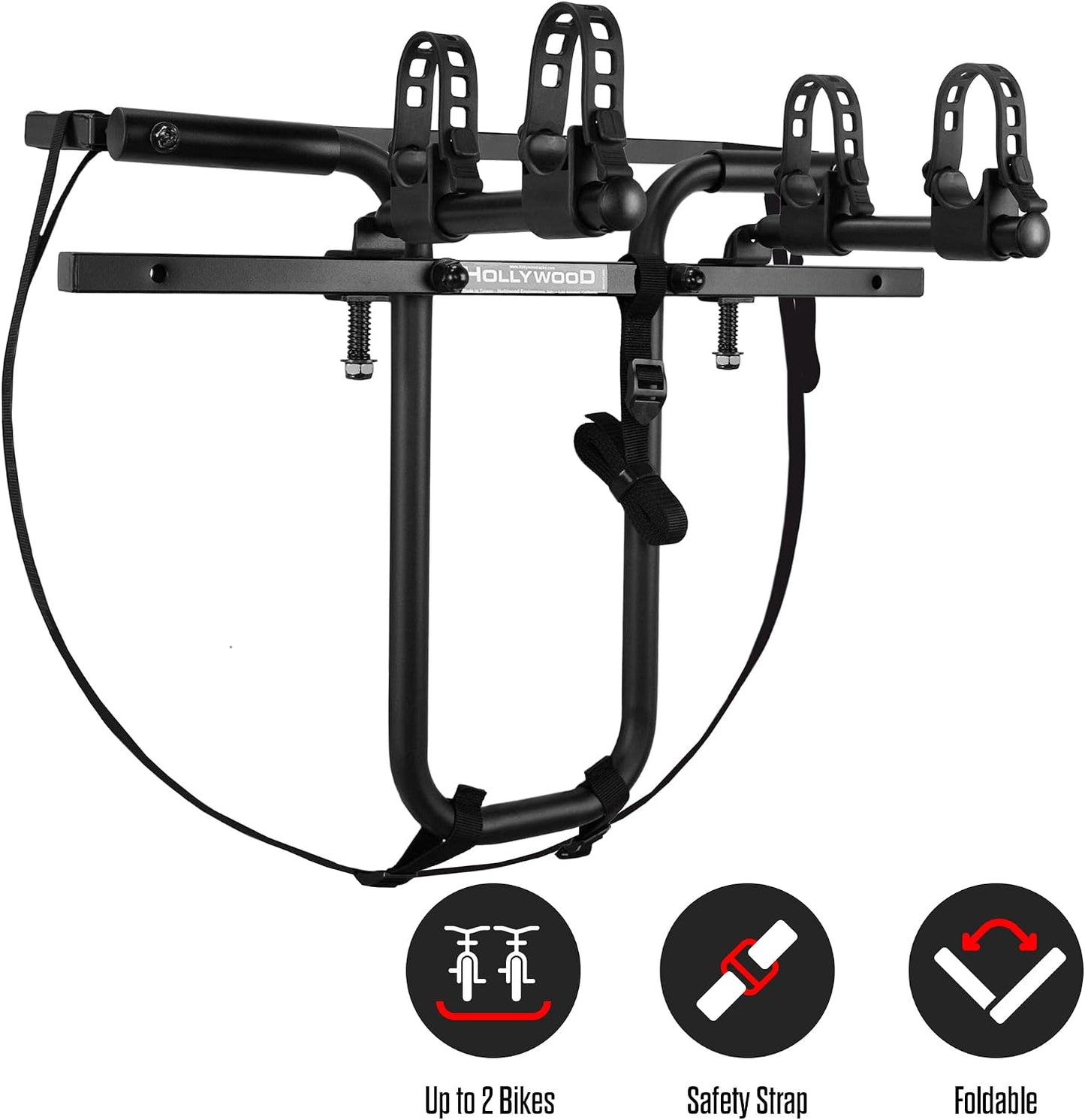 Hollywood Racks SR1 Spare Tire Bike Rack for Car for 2 Bikes, Up to 35 Lbs Each - Adjustable Rear Bike Rack for SUV, Jeep to fit Most Spare Tires - Bicycle Accessories for Adult Bikes