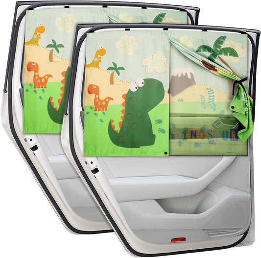 Car Window Shades with Cute Patterns, 2pcs Magnetic Car Curtains for Privacy Protection Full Covers/Half Shade Options, Auto Sunshades Sunglare/UV Blocker