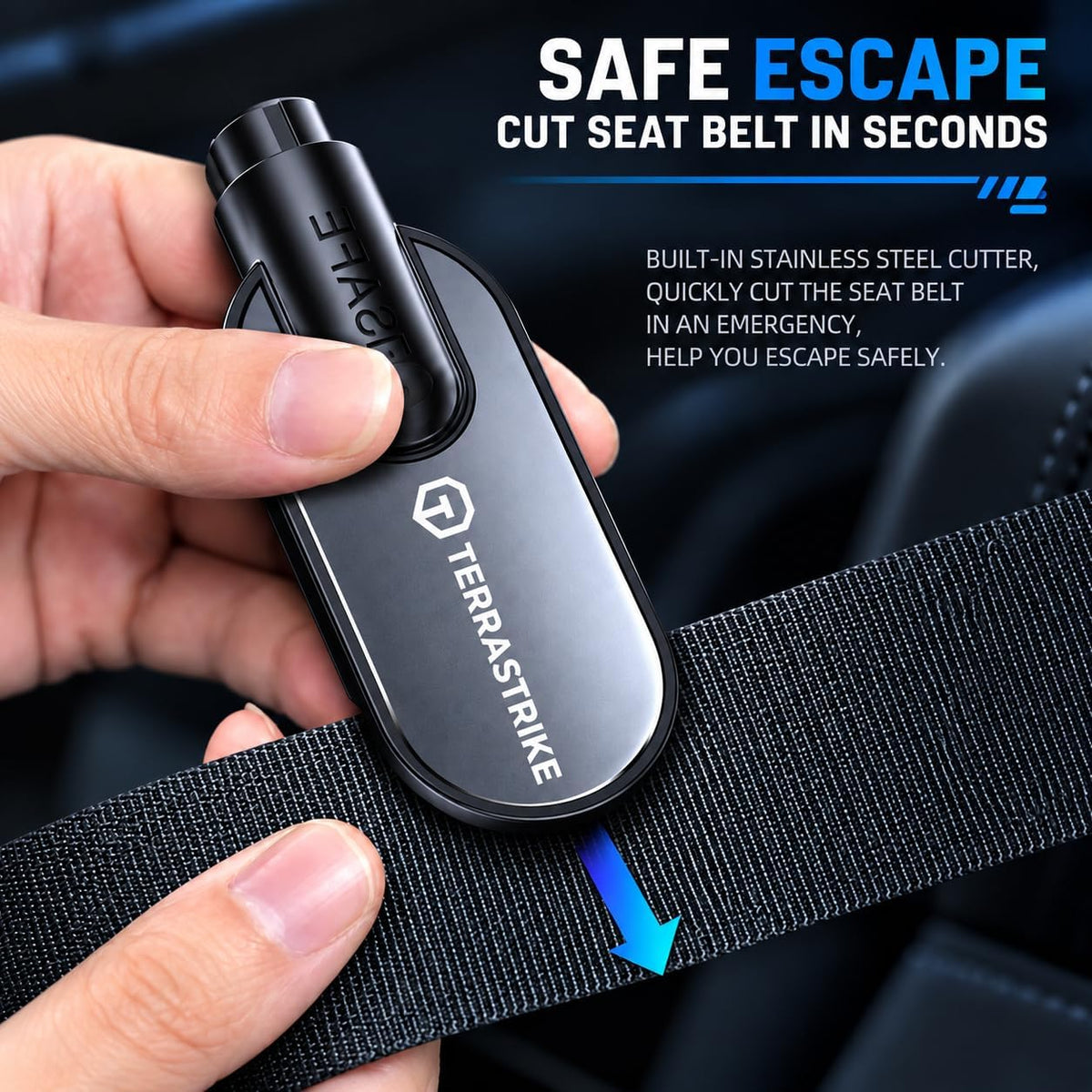 2 in 1 Car Escape Tool, Black