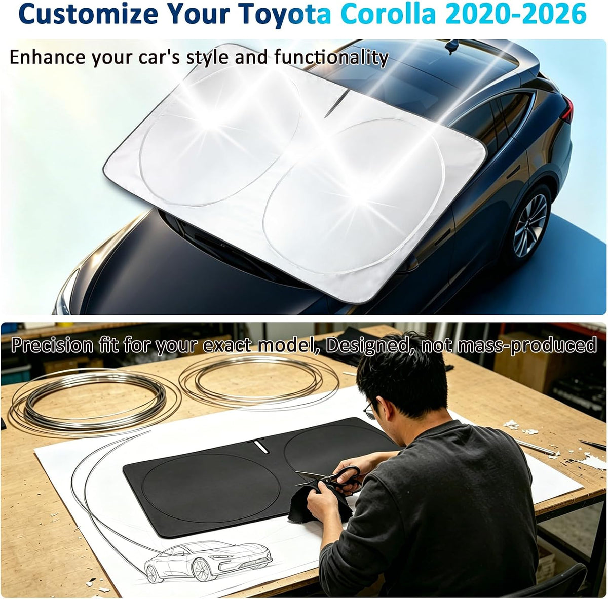 Car Windshield Sun Shade for Toyota Corolla 2020-2026