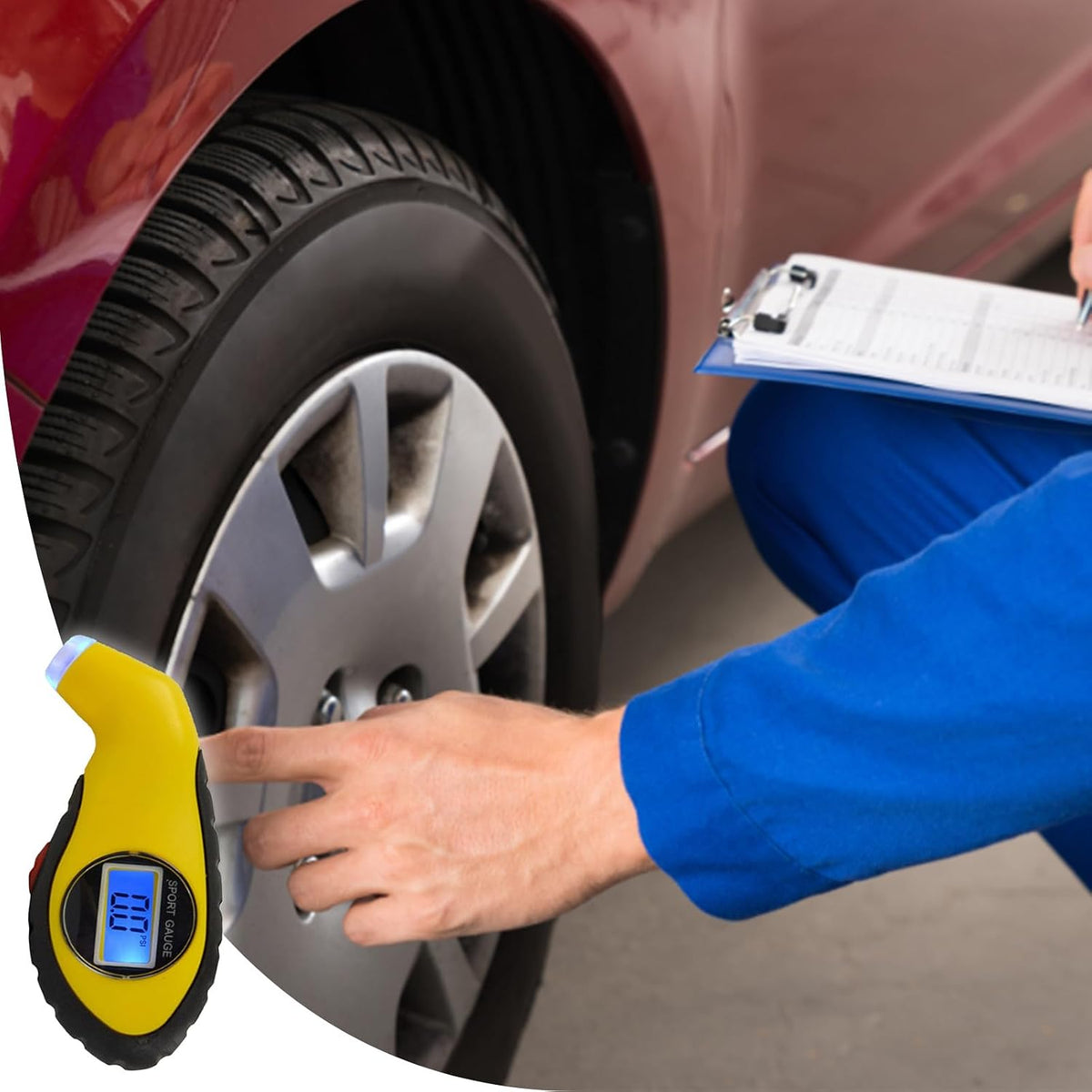 Digital Tire Pressure Gauge Backlit LCD Display Car Accessories