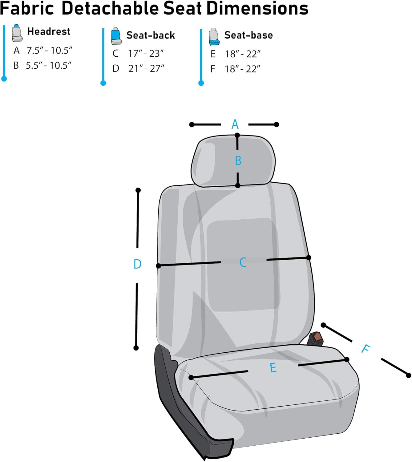 FH Group Front Set Cloth Car Seat Covers for Low Back Car Seats with Removable Headrest, Universal Fit, Airbag Compatible Car Seat Cover for SUV, Sedan, Van, Orange