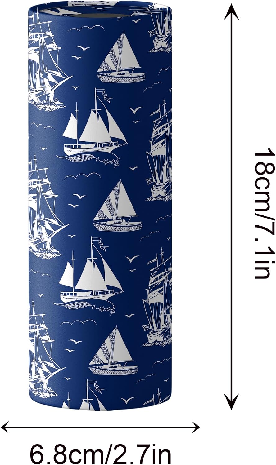 4 Pcs Nautical Round Tissues Box Car Holder Set with Facial Tissue Bulk Nautical Travel Tubes for Car - 50 Sheets Cylinder Face Towel Containers Fit for Cup Holder Round Storage for Car, Travel
