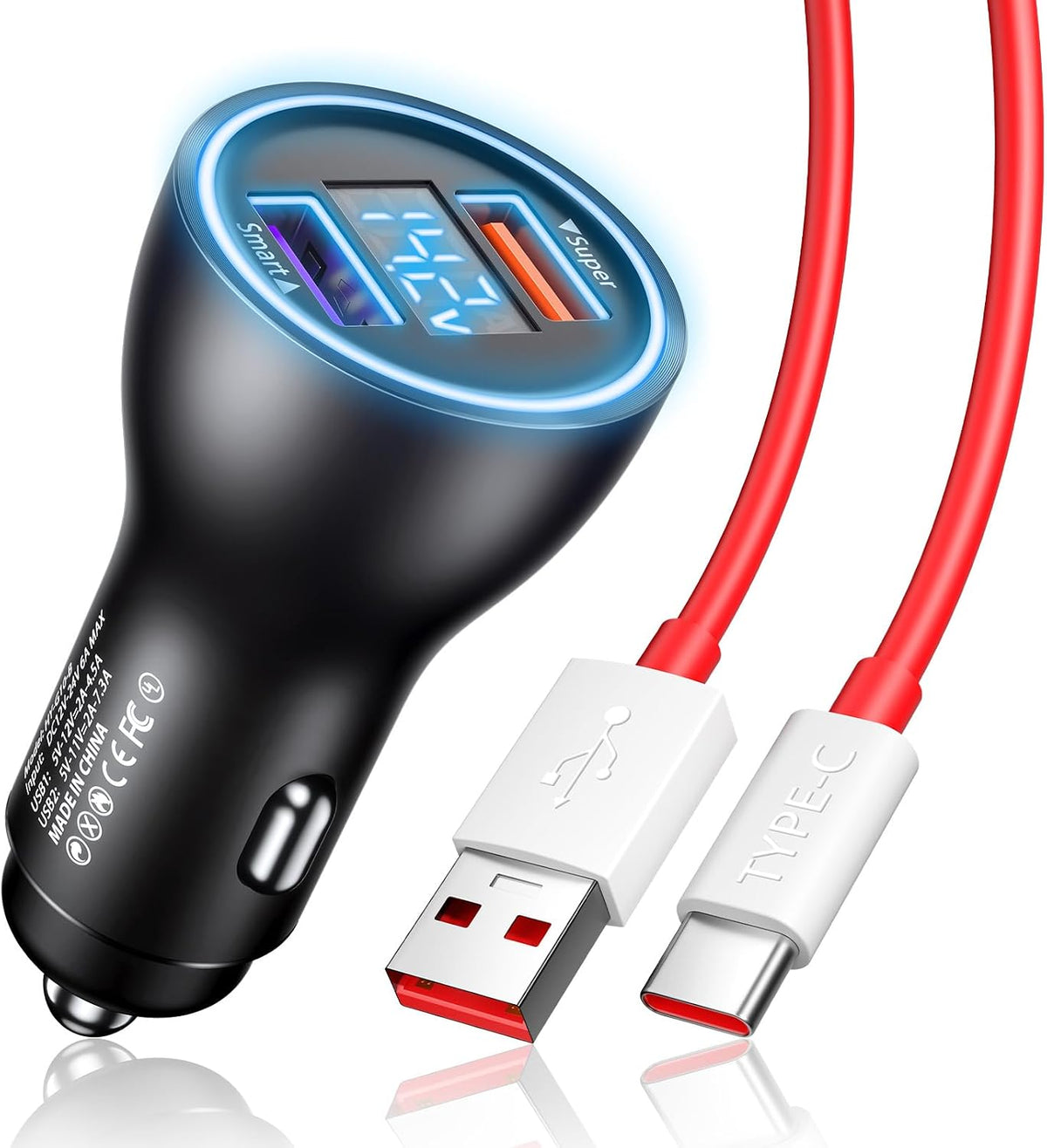 Car Charger for SuperVooc 100W 80W for OnePlus 13 15 13R 12R 12 11