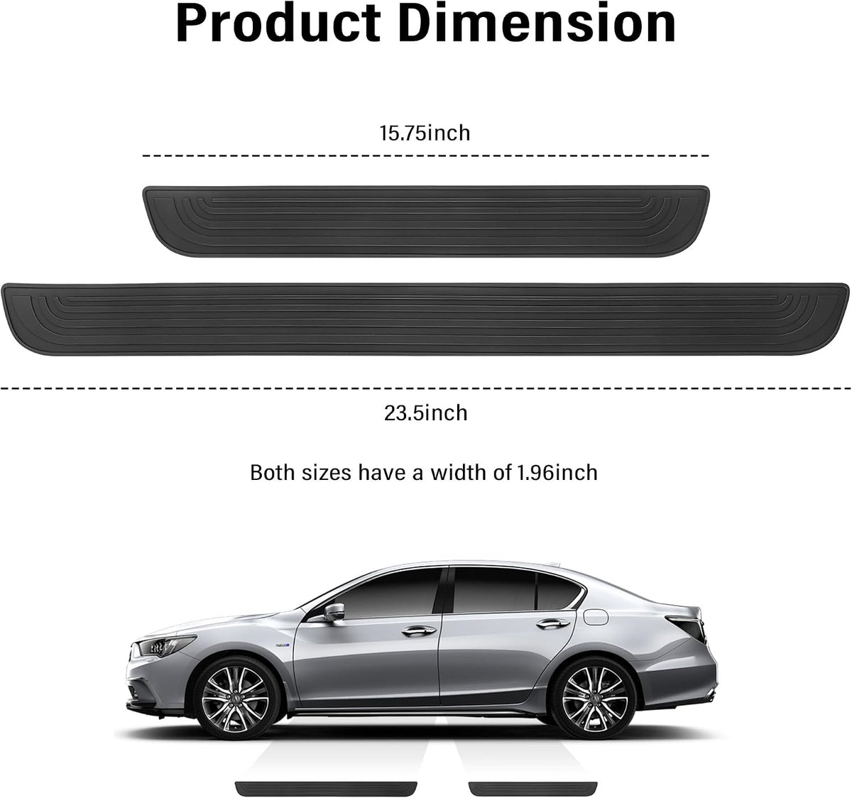 4PCS Car Door Sill Protector,Anti-Scratch & Waterproof Car Door Sills Scratch Protection,Universal Car Exterior Accessories Automotive Door Entry Guard for Car,Truck,SUV (Black, Width 1.96")