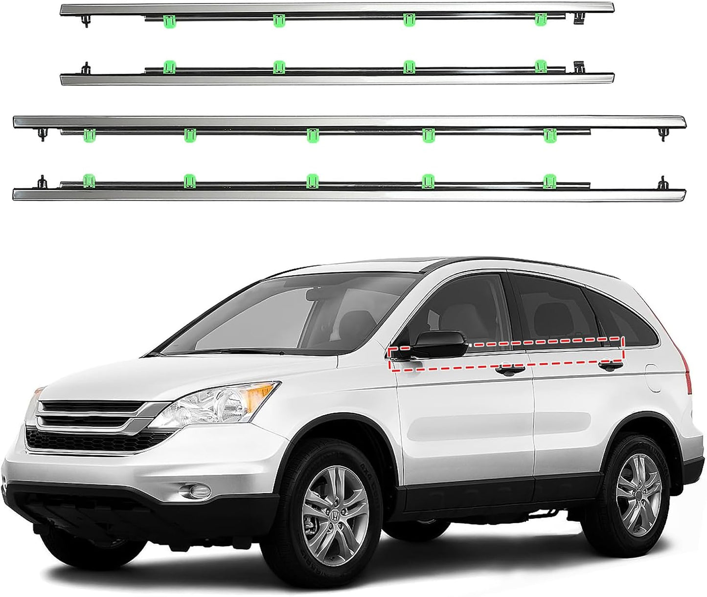 ItranMc Car Window Weather Stripping Molding Trim Belt,Compatible with Honda Civic 2016-2021 4-Door Sedan, Replace#72450-TEA-T01 72410-TEA-T01 72950-TEA-T01 72910-TEA-T01