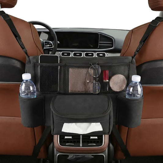 Car Seat Gap Organizer, Premium Faux Suede Leather Seat Gap Filler, Universal Front Seat Console Side Storage Box, Multifunctional Car Organizer for Phone, Wallet, Keys, Tissues and Documents