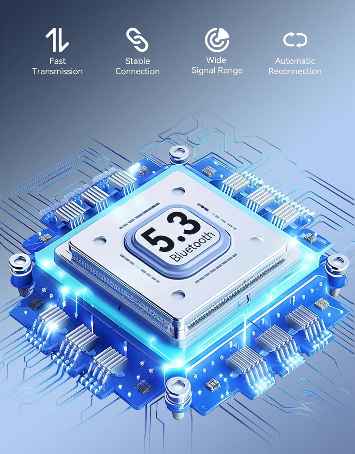 Bluetooth 5.3 AUX Receiver for Car, LED Screen, Noise Cancelling