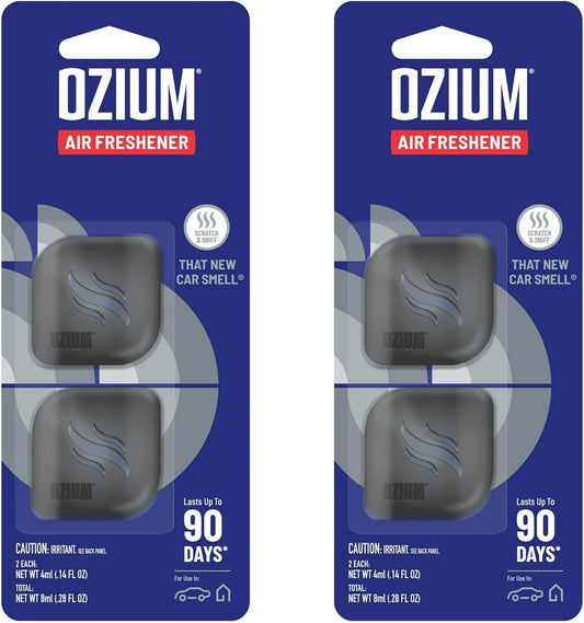 Ozium Membrane Car Vent Clip AC Air Fresheners Car Air Freshener and Car Odor Eliminator (That New Car Smell, 4 Packs)