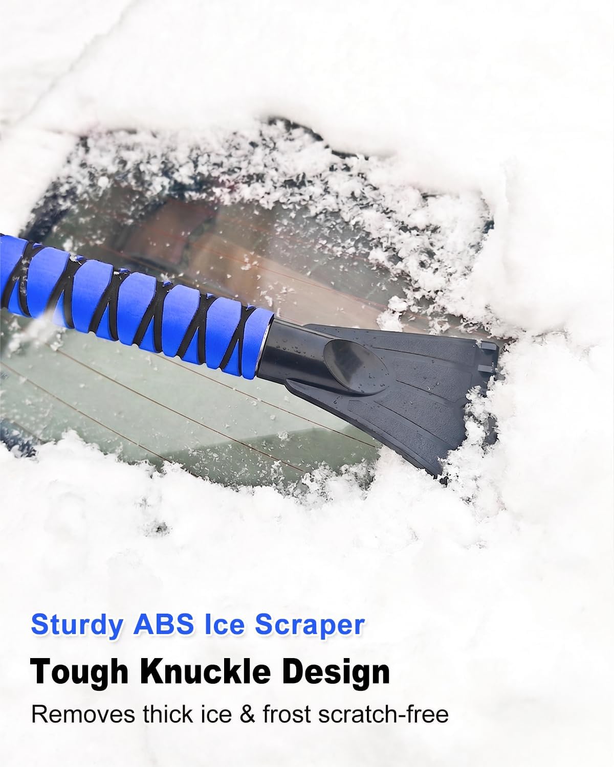HEEYA 12.6 Inch Large Brush Head with Ice Scraper, Snow Scraper - Blue