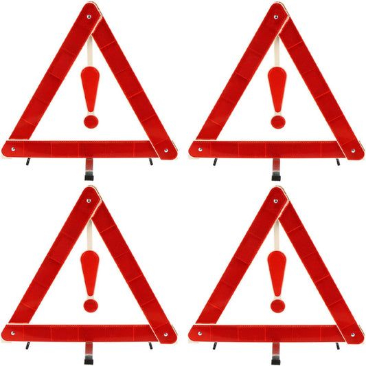 Car Warning Triangle Sign 4Pcs Plastic Portable Road Safety