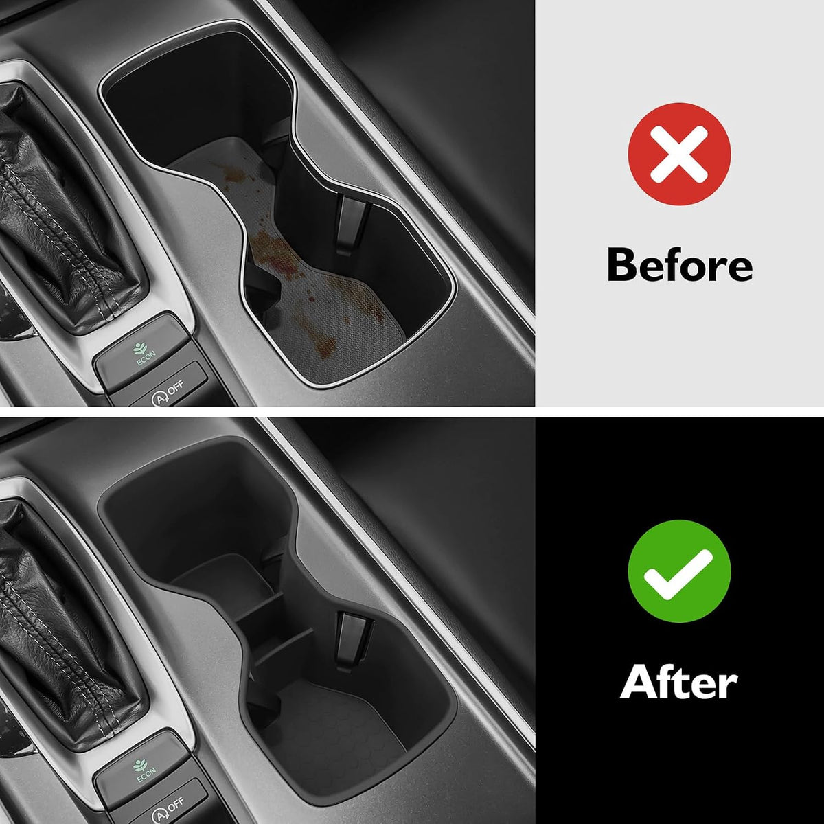 Center Console Cup Holder Insert for 2018-2022 Honda Accord Accessories Replace Accord Cup Holder Non-Slip Silicone