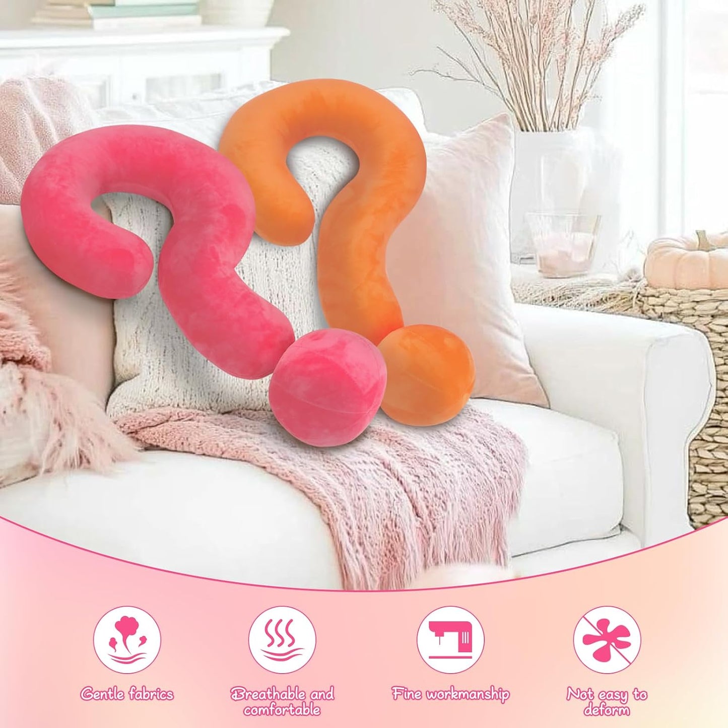 FAHKNS Car Pillow for Kids Travel Pillow, Question-Mark Neck Pillow for Travel & Daily Occasions, Perfectly Supports Your Head, Neck and Chin, Sleek and Comfortable Neck Pillow for Kids