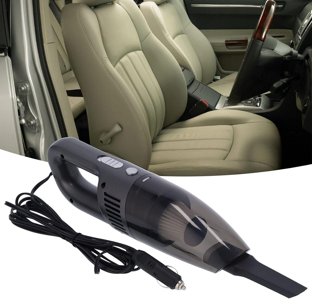 TOPINCN Car Vacuum Cleaner Cigarette Lighter Vehicle 12V Dust Box Product 120W Vacuum Sweeper Supply Dust Brush Canister Vacuums (Silver)