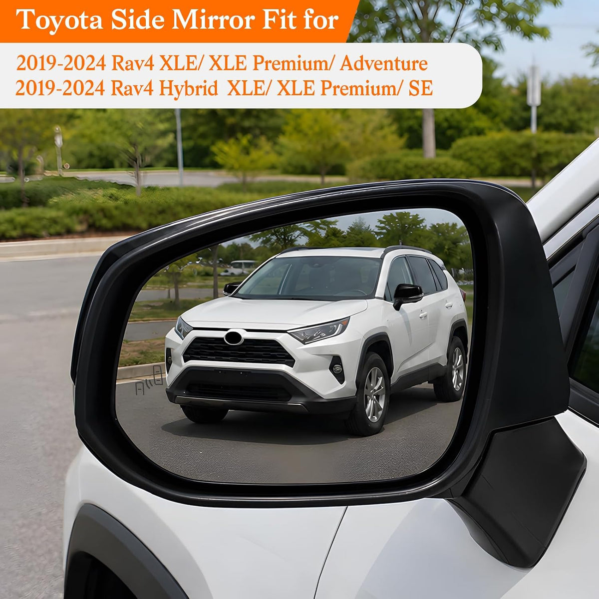 Left Driver Side Mirror Replacement Fit for 2019-2024 Toyota Rav4 8 Pins