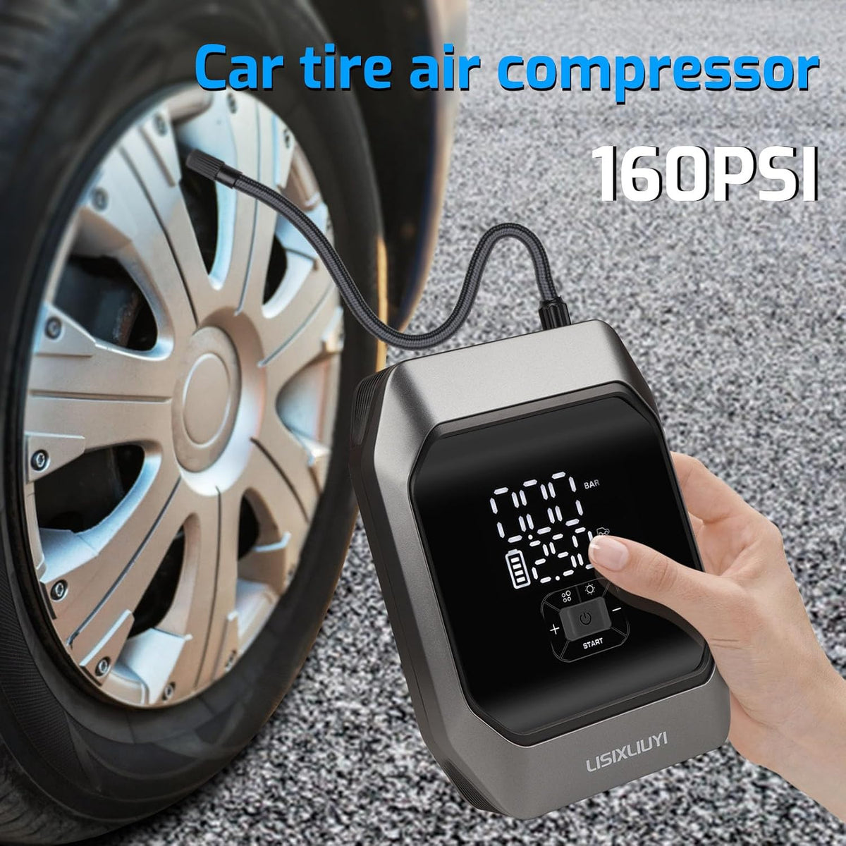 Car Jump Starter with Air Compressor 1000A Peak Auto Battery Booster Pack