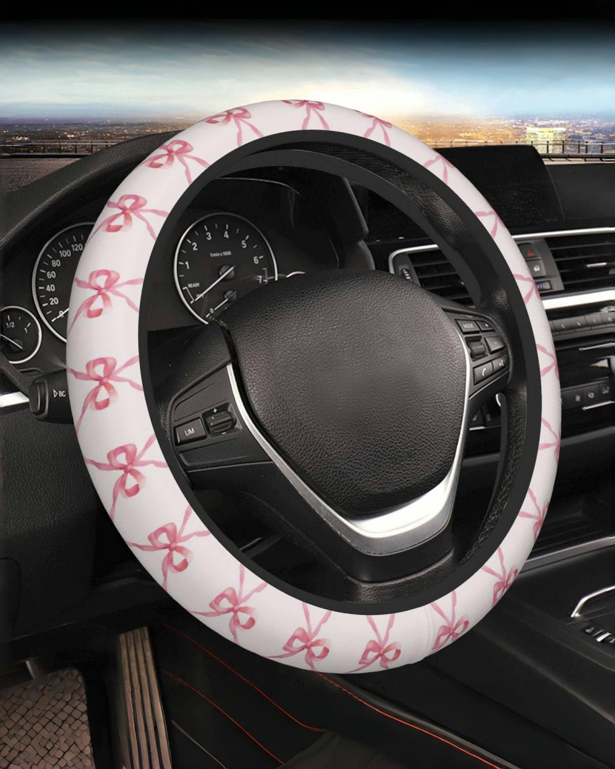 Neoprene Universal Steering Wheel Cover - Green Plants