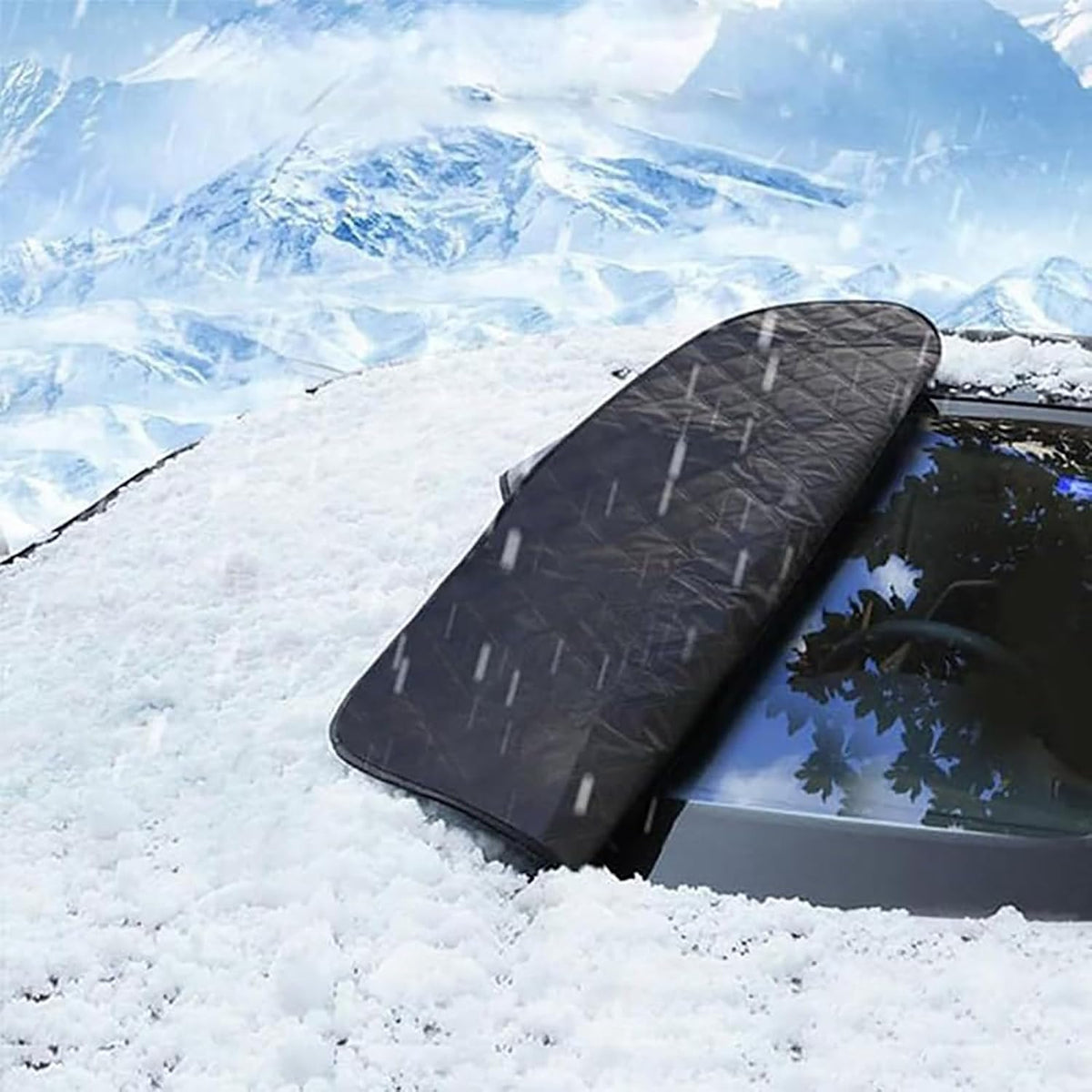 Car Windshield Snow Cover for Honda CRV 2012 2013 2014 2015 2016 2017, Magnetic Front Window Cover 4-Layer Protection for Snow Ice Frost Sun with Side Mirrors Winter Accessories,L