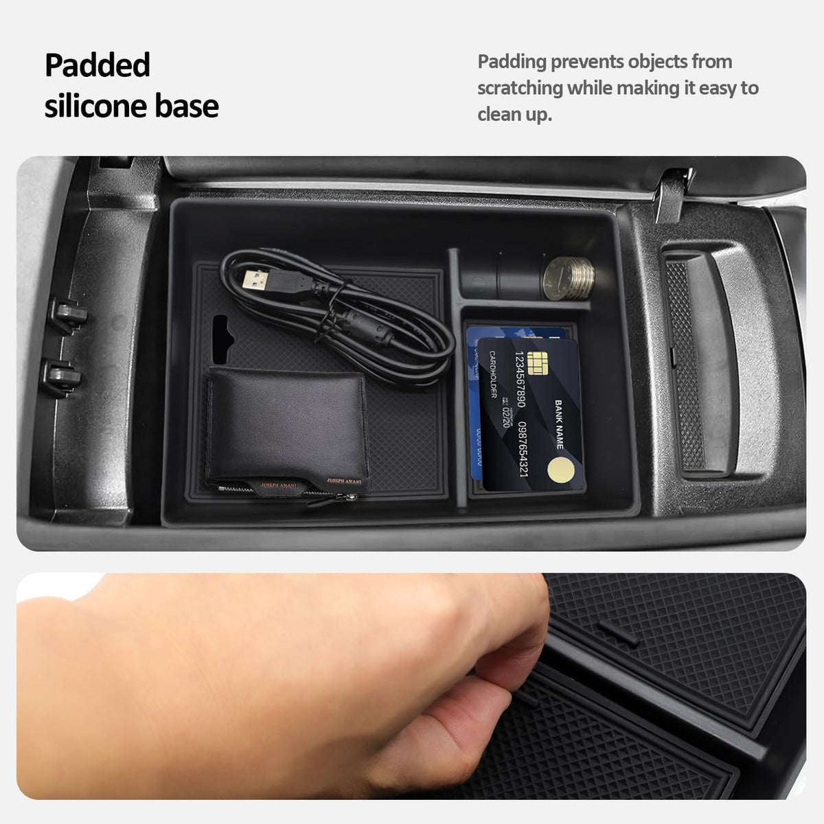 Center Console Accessory Organizer for 2023 Mercedes Benz EQE350,Armrest Storage Box Insert Tray Compatible with Mercedes Benz EQE350 EQE350+ EQE500 EQS 450+ 400 580 AMG 2023+Interior Accessory