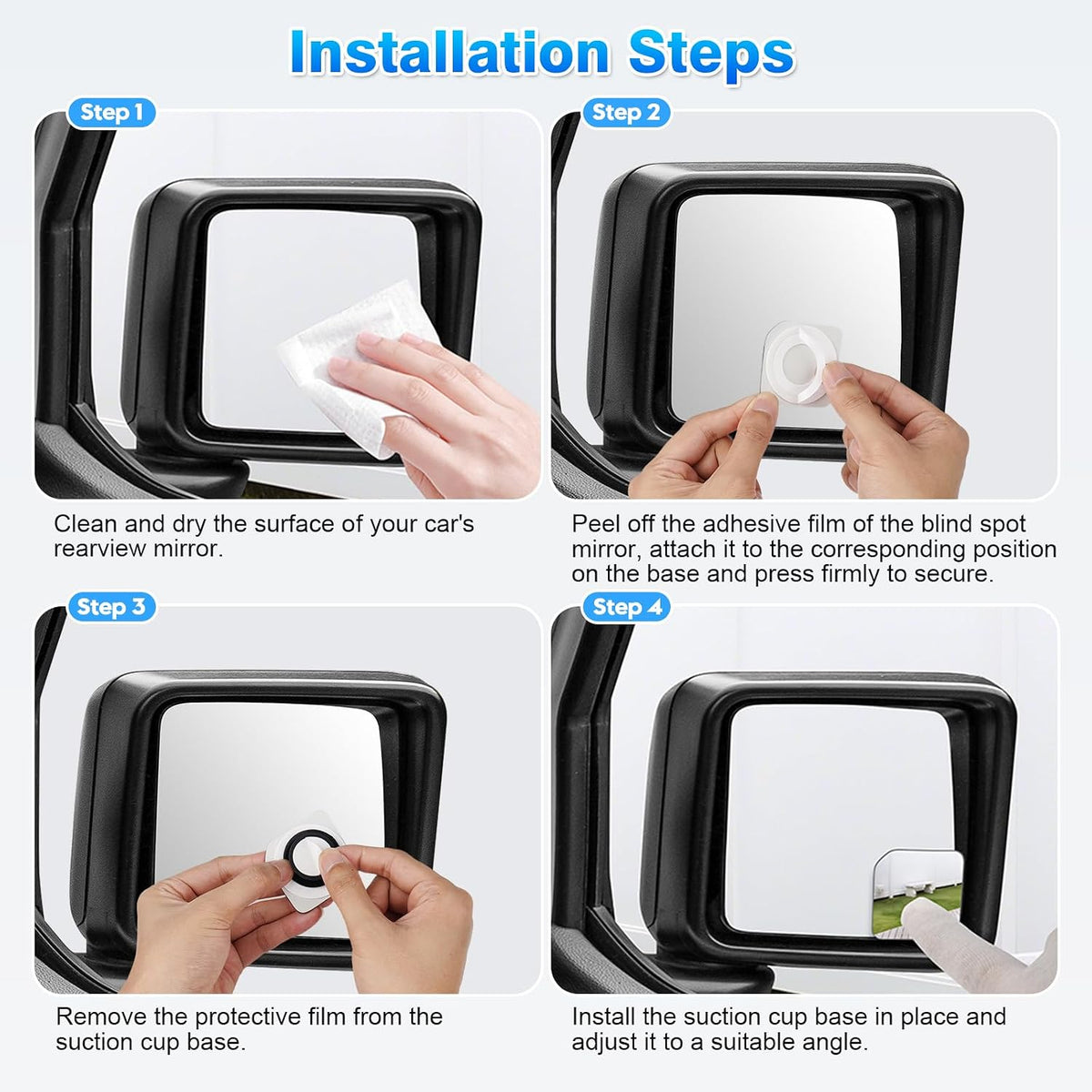 2PCS Blind Spot Mirrors for 2018-2026 Wrangler, 2018-2026 Gladiator