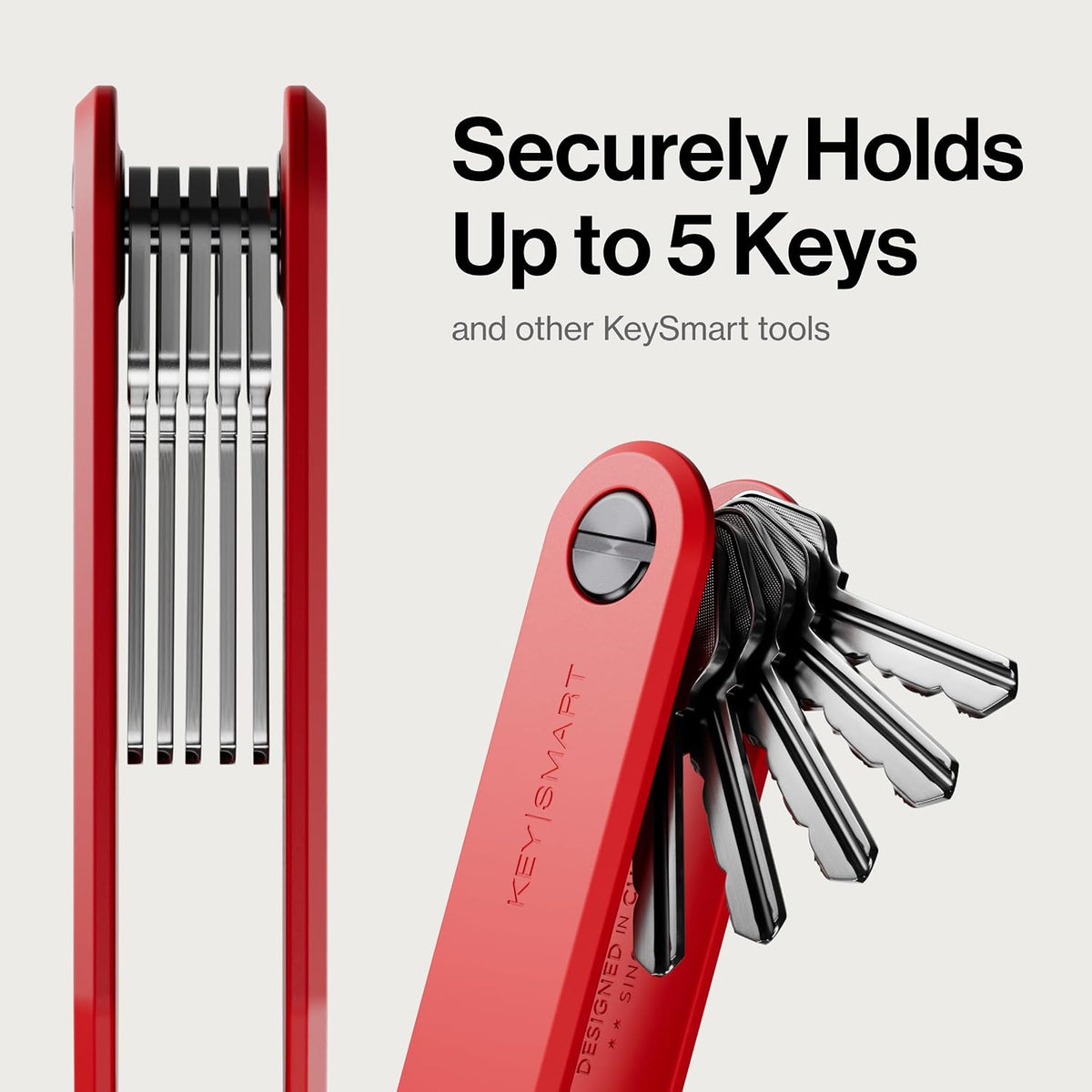 KeySmart Loop - Keychain Key Holder, FKM Silicone, Compact Key Organizer for Key Chain, Clutter-Free Compact EDC Key Chains
